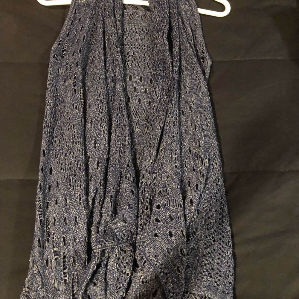 Open Knit Navy Blue Cardigan vest Jessica Simpson